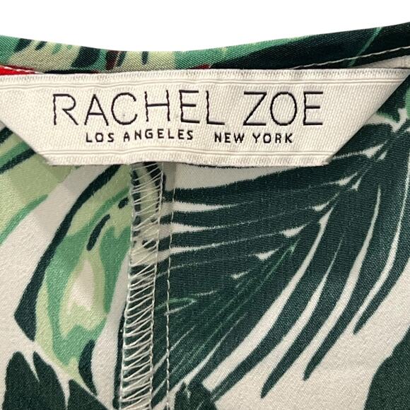 Rachel Zoe Swim Coverup Duster Green White Tropical Palm Print One Size - Picture 9 of 12